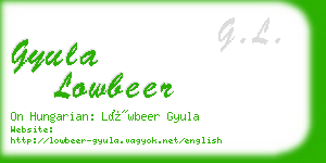gyula lowbeer business card
